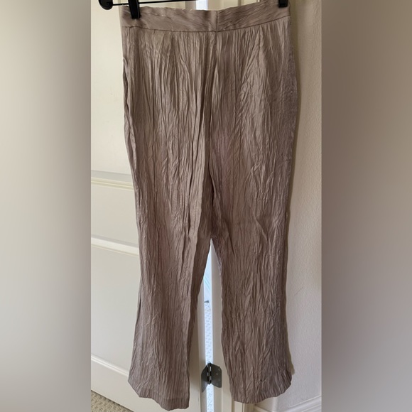 Zara metallic blazer & pants- silver, crinkle fabric - Picture 8 of 10